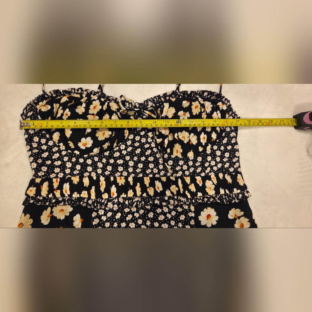Free People Maxi  Floral Dress in Black and Cream,Size L. - Picture 12 of 16